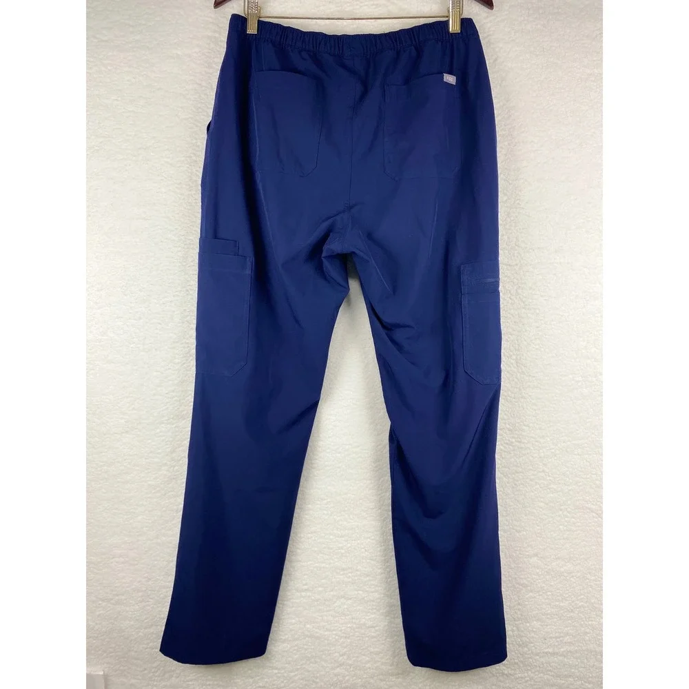 FIGS Technical Collection Mens Navy Blue Scrub Pants Medium Cargo Zip Fly